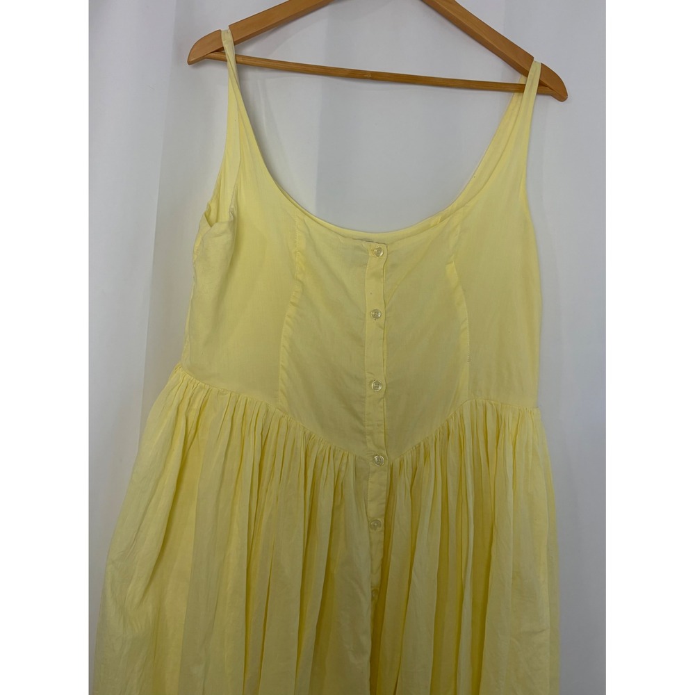 ASOS Womens Butter Yellow Cottagecore Button Front Maxi Dress Size 8 Coquette - Picture 2 of 6